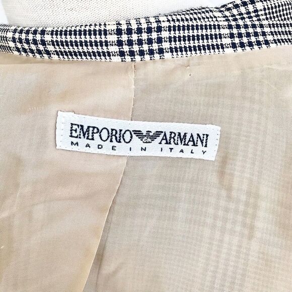 Vintage Emporio Armani plaid lined blazer size S - Picture 8 of 10